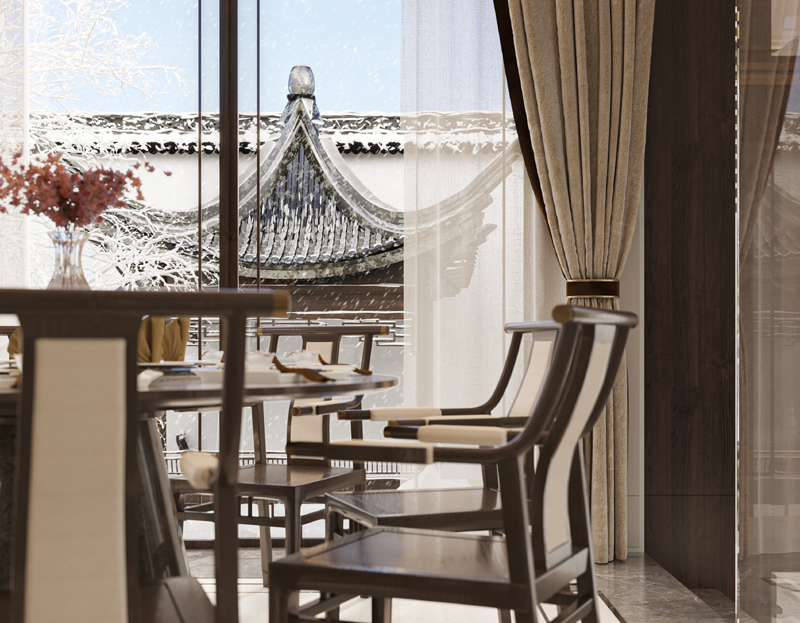 輕奢新中式別墅裝修效果圖