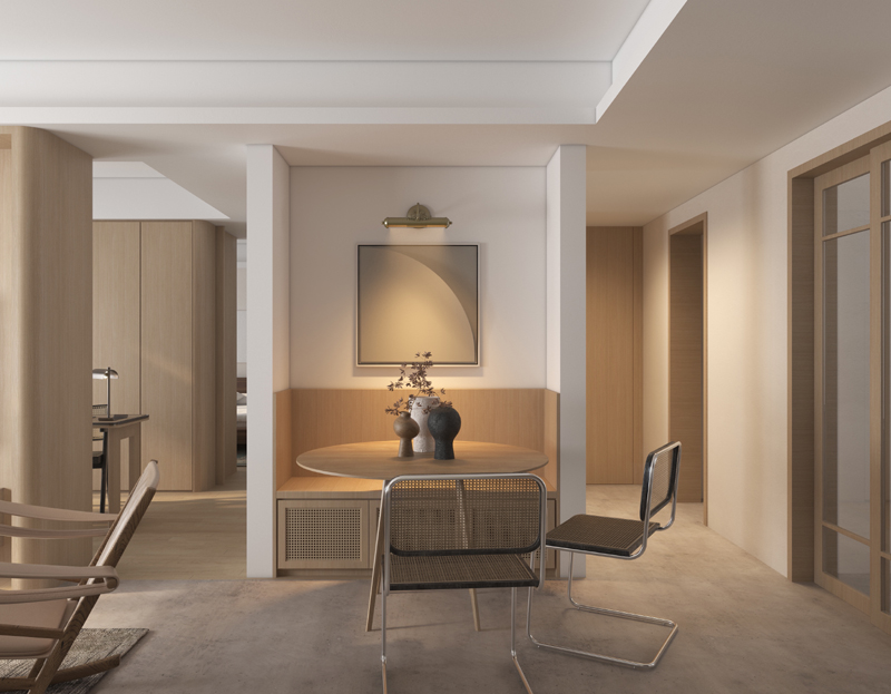 原木風(fēng)小資情調(diào)套二簡(jiǎn)約裝修效果圖